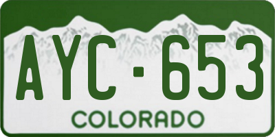 CO license plate AYC653