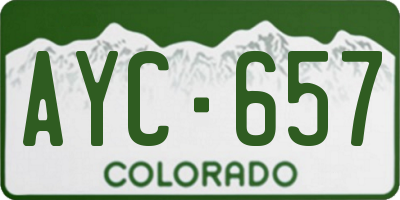 CO license plate AYC657