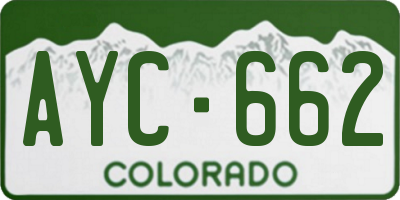 CO license plate AYC662