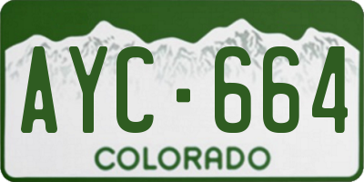 CO license plate AYC664