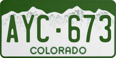 CO license plate AYC673