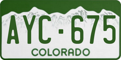 CO license plate AYC675