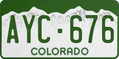 CO license plate AYC676