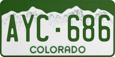 CO license plate AYC686