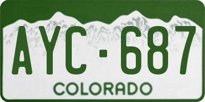 CO license plate AYC687