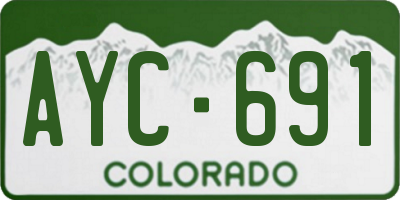 CO license plate AYC691