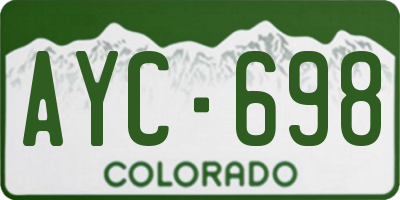 CO license plate AYC698