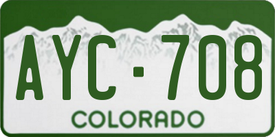 CO license plate AYC708