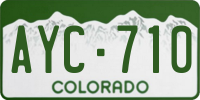 CO license plate AYC710