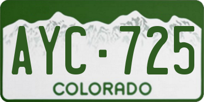 CO license plate AYC725