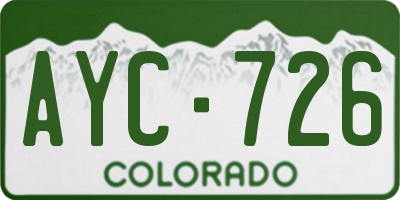 CO license plate AYC726