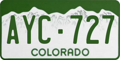 CO license plate AYC727