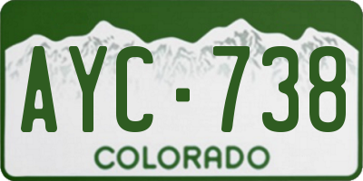 CO license plate AYC738