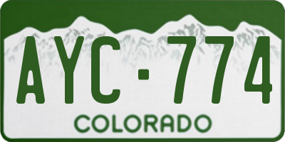 CO license plate AYC774