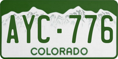 CO license plate AYC776