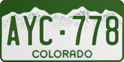 CO license plate AYC778