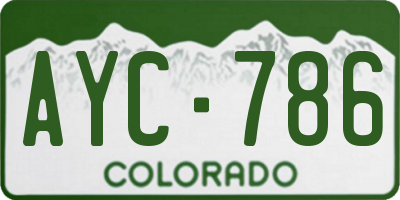 CO license plate AYC786