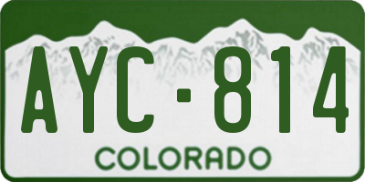 CO license plate AYC814