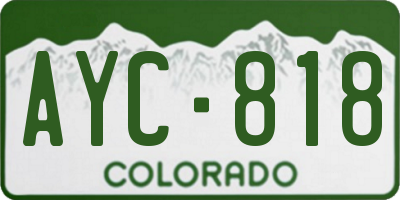 CO license plate AYC818
