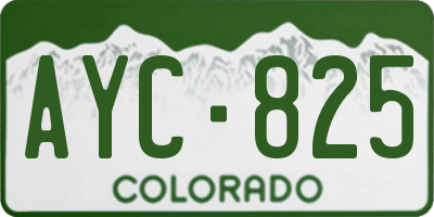 CO license plate AYC825