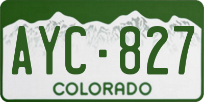 CO license plate AYC827