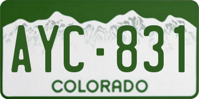 CO license plate AYC831