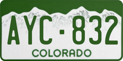 CO license plate AYC832