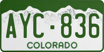 CO license plate AYC836