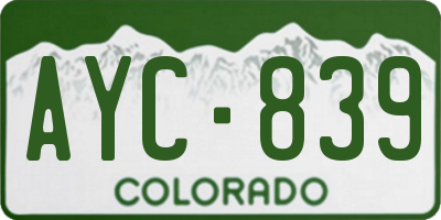 CO license plate AYC839