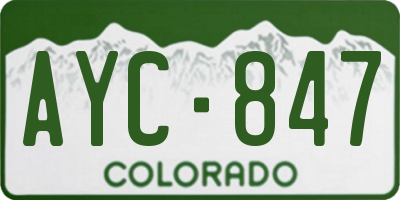 CO license plate AYC847