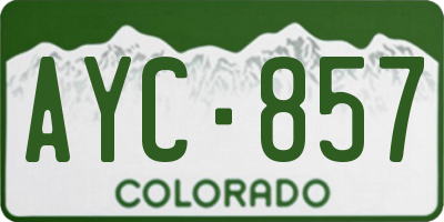 CO license plate AYC857