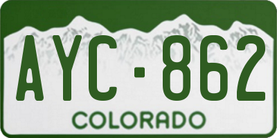 CO license plate AYC862