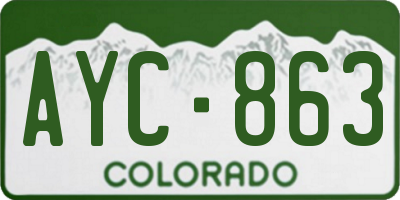 CO license plate AYC863