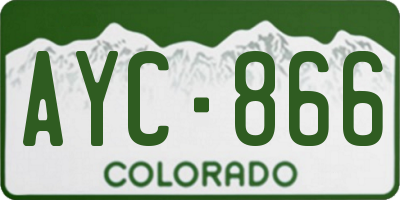 CO license plate AYC866