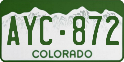 CO license plate AYC872