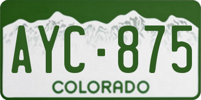 CO license plate AYC875