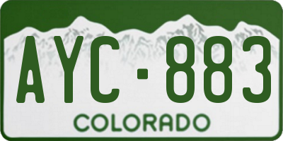 CO license plate AYC883