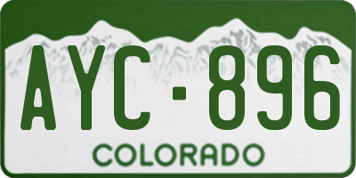 CO license plate AYC896