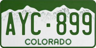 CO license plate AYC899