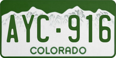 CO license plate AYC916