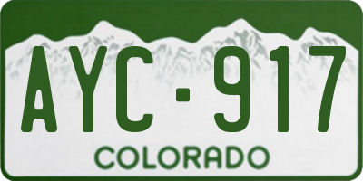 CO license plate AYC917