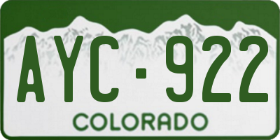 CO license plate AYC922