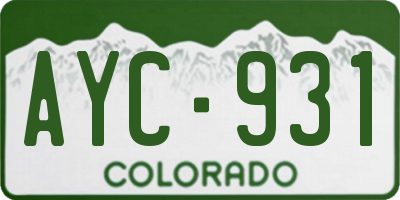 CO license plate AYC931