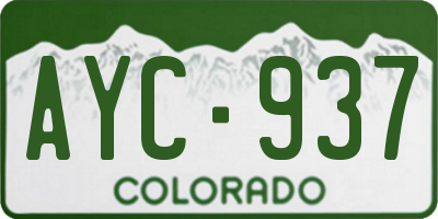 CO license plate AYC937