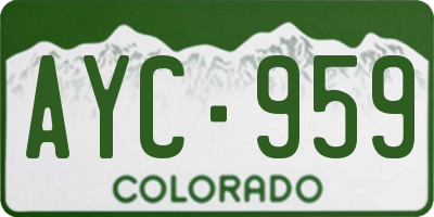 CO license plate AYC959