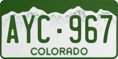 CO license plate AYC967
