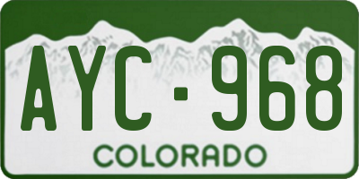 CO license plate AYC968