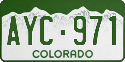 CO license plate AYC971