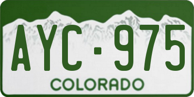 CO license plate AYC975