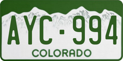 CO license plate AYC994